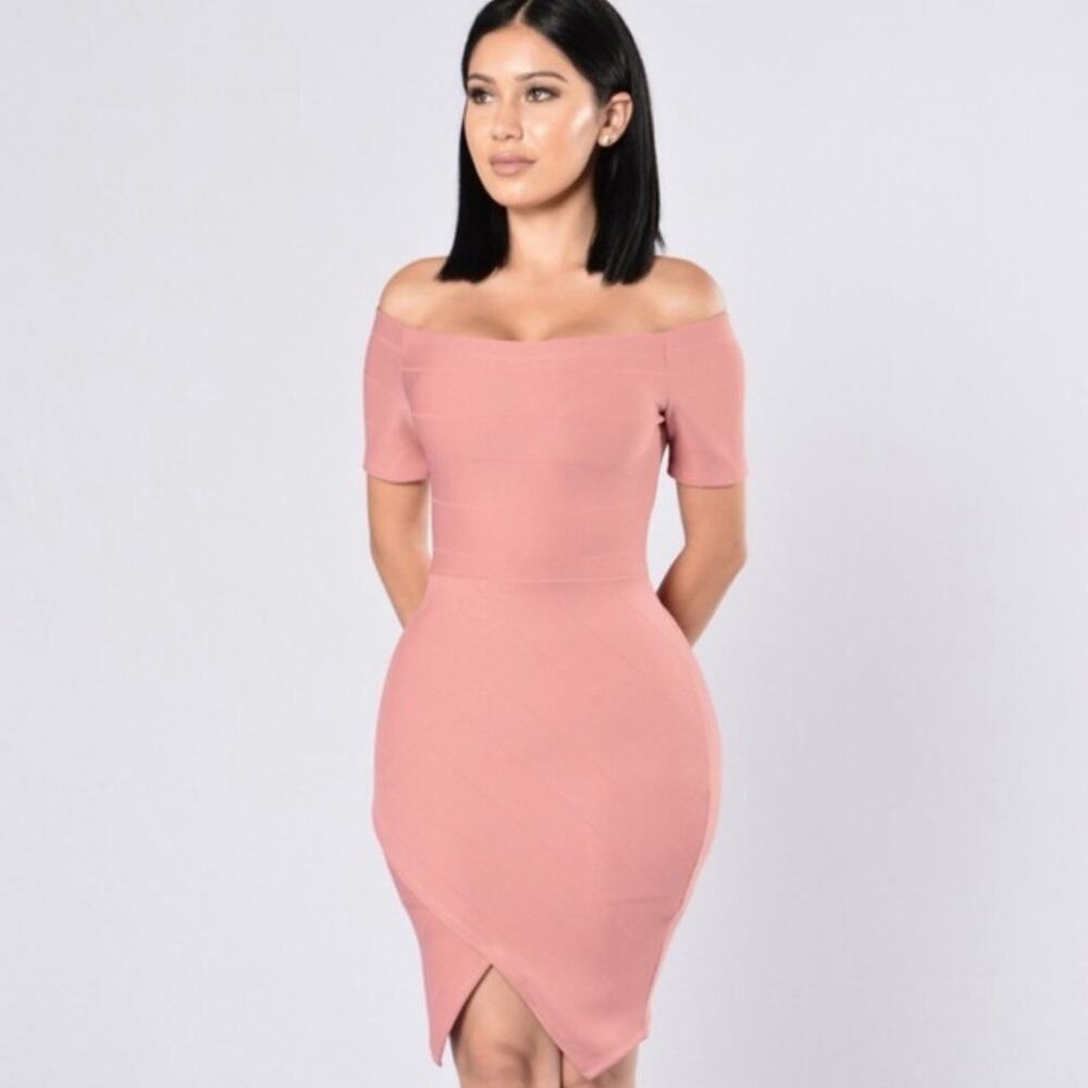 Fashion Nova Pink Sexy Bandage Mini Dress Small Sexy